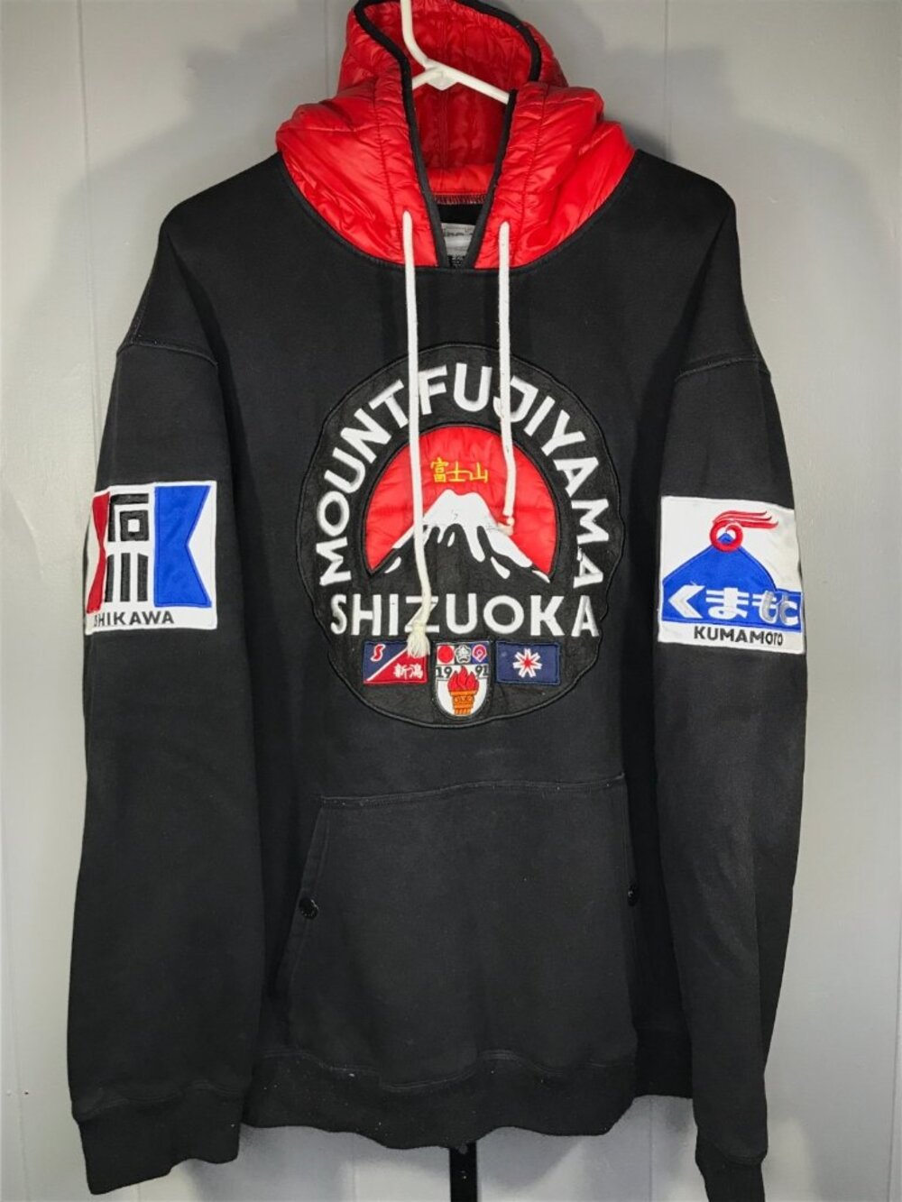 HOPSIN Iro-ochi Mount Fuji Climbing Team Puffer Streetwear Pullover Hoodie sz 2X